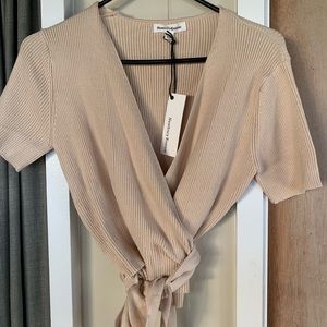 Vici Cropped Wrap Sweater